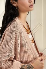 Kimono Feminino Manga 7/8 Em Tricô Texturizado