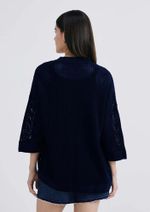 Kimono Feminino Manga 7/8 Em Tricô Texturizado