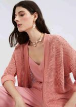Kimono Feminino Manga 7/8 Em Tricô Texturizado