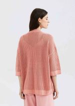 Kimono Feminino Manga 7/8 Em Tricô Texturizado