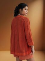 Kimono Feminino Manga 7/8 Em Tricô Texturizado