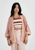 Kimono Feminino Manga 7/8 Em Tricô Texturizado