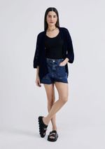 Kimono Feminino Manga 7/8 Em Tricô Texturizado