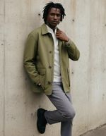 Parka Masculina Reta Em Sarja