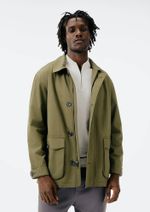Parka Masculina Reta Em Sarja