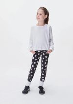 Conjunto Infantil Menina Blusa Branca E Calça Estampada