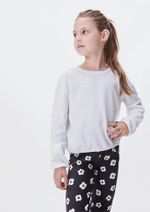 Conjunto Infantil Menina Blusa Branca E Calça Estampada