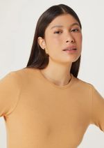 Blusa Manga Longa Feminina Em Malha De Algodão E Elastano
