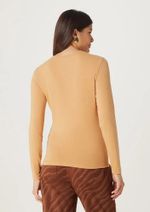 Blusa Manga Longa Feminina Em Malha De Algodão E Elastano