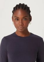 Blusa Manga Longa Feminina Em Malha De Algodão E Elastano