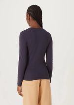 Blusa Manga Longa Feminina Em Malha De Algodão E Elastano