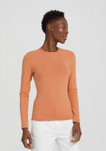 Blusa Manga Longa Feminina Em Malha De Algodão E Elastano