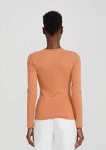 Blusa Manga Longa Feminina Em Malha De Algodão E Elastano