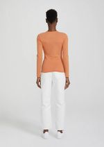 Blusa Manga Longa Feminina Em Malha De Algodão E Elastano