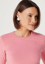 Blusa Manga Longa Feminina Em Malha De Algodão E Elastano