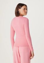Blusa Manga Longa Feminina Em Malha De Algodão E Elastano