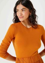 Blusa Manga Longa Feminina Em Malha De Algodão E Elastano