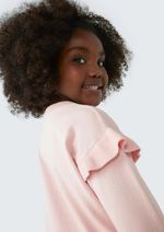 Blusão Infantil Menina Em Tricô Com Babados