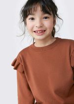 Blusão Infantil Menina Em Tricô Com Babados