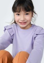 Blusão Infantil Menina Em Tricô Com Babados