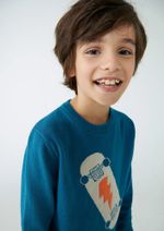 Blusão Infantil Menino Em Tricô Com Jacquard