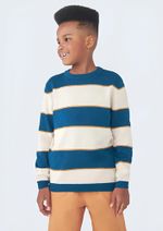Blusão Infantil Menino Em Tricô Com Jacquard