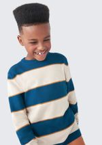Blusão Infantil Menino Em Tricô Com Jacquard