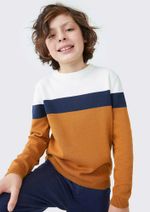 Blusão Infantil Menino Em Tricô Com Jacquard