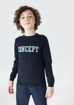 Blusão Infantil Menino Em Tricô Com Jacquard
