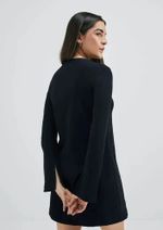 Vestido Hering Curto Manga Longa Canelado Feminino