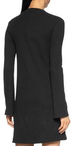 Vestido Hering Curto Manga Longa Canelado Feminino