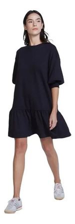 Vestido Curto Com Babados Básicos Do Brasil