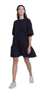 Vestido Curto Com Babados Básicos Do Brasil