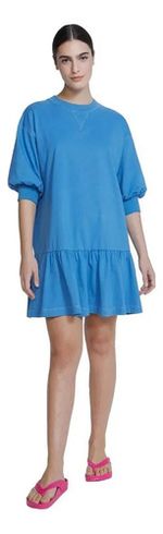 Vestido Curto Com Babados Básicos Do Brasil