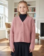 Cardigan Infantil Menina Em Tricô