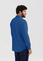 Camisa Básica Masculina Manga Longa Slim Em Linho
