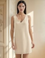 Vestido Curto Decote V Em Peach Touch
