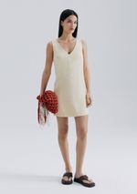 Vestido Curto Decote V Em Peach Touch