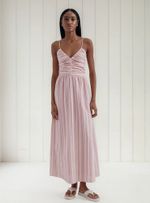 Vestido Midi Fio Tinto Decote V
