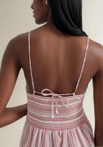 Vestido Midi Fio Tinto Decote V