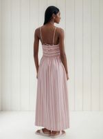 Vestido Midi Fio Tinto Decote V