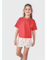 Conjunto Curto Infantil Menina Cropped E Shorts Transpassado