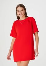 Vestido Curto Com Manga Ampla