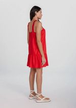 Vestido Curto Amplo Com Franzidos