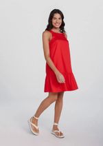 Vestido Curto Amplo Com Franzidos
