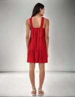 Vestido Curto Amplo Com Franzidos