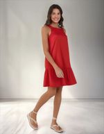 Vestido Curto Amplo Com Franzidos
