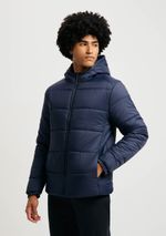 Jaqueta Básica Masculina Puffer Com Capuz