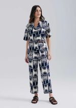 Calça Feminina Estampada Cintura Alta