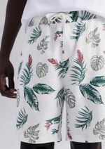 Bermuda Masculina Floral Em Linho